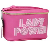 Wholesale - *OUTSIDE OF CA* PINK LADY POWER PRINT COSMETIC TRAIN CASE C/P 20, UPC: 4890808262177